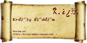 Krály Ádám névjegykártya